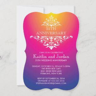 Invitación Elegante Fiesta de Aniversario con Florecimiento P