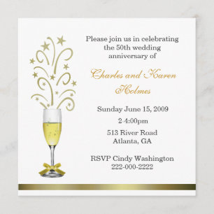 Invitación Elegante fiesta de aniversario de Boda