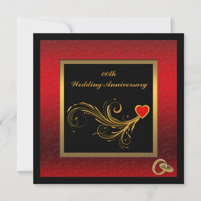 Invitación Elegante fiesta de aniversario de boda (Anverso)