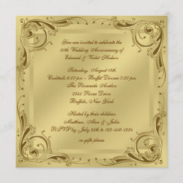 Invitación Elegante Fiesta de Aniversario de Bodas de Oro 50