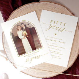 Invitación Elegante fiesta de aniversario de bodas de oro con