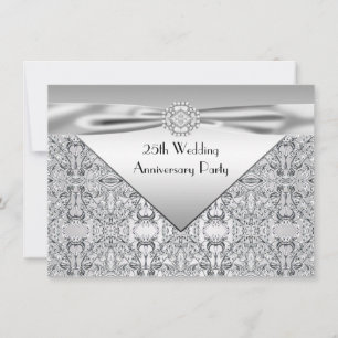 Invitación Elegante fiesta de aniversario de bodas de plata