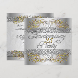 Invitación Elegante Fiesta de Aniversario de Bodas de Plata