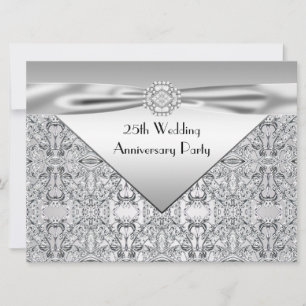 Invitación Elegante fiesta de aniversario de bodas de plata