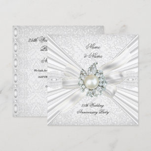 Invitación Elegante fiesta de aniversario de bodas de plata e