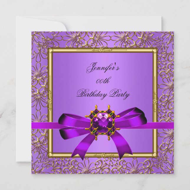 Invitación Elegante Fiesta de Aniversario de la Joya de la Mo (Anverso)