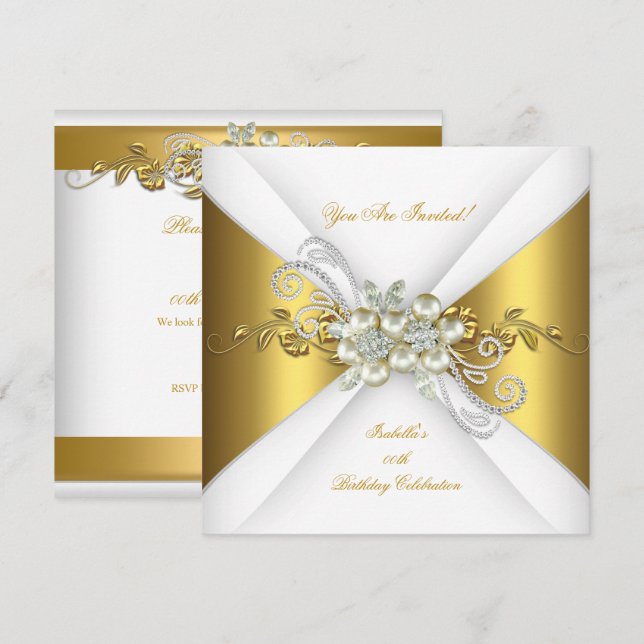 Invitación Elegante Fiesta de Aniversario de la Plata Pearl G (Anverso / Reverso)