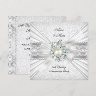 Invitación Elegante fiesta de aniversario de plata número 25