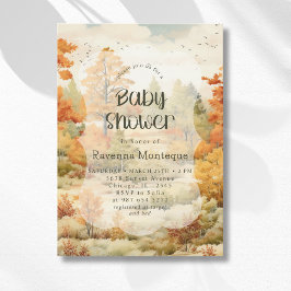 Invitación Elegante Fiesta de Baby Shower con Acuarela de Bos