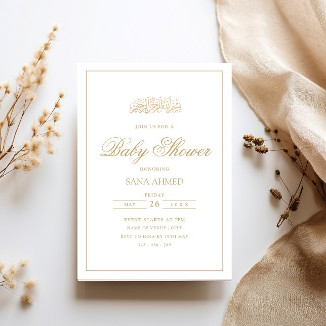 Invitación Elegante Fiesta de Baby Shower musulmán de marco d (Subido por el creador)