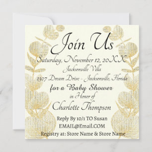 Invitación Elegante Fiesta de Baby Shower neutral de género