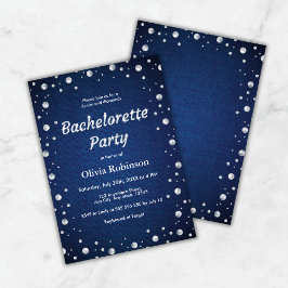 Invitación Elegante fiesta de bachillerato de denim azul y di