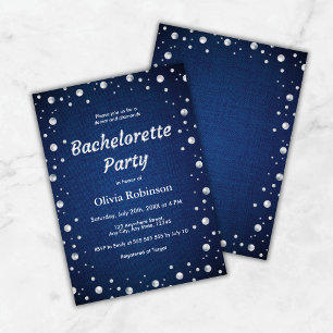 Invitación Elegante fiesta de bachillerato de denim azul y di