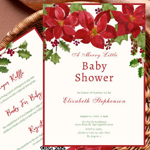 Invitación Elegante Fiesta de Bebé de Navidad a Doble Cara