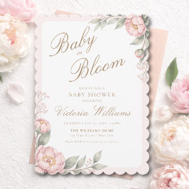 Invitación Elegante Fiesta de Bebé en Flor