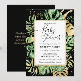Invitación Elegante Fiesta de Bebé Tropical de Género Neutro