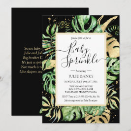 Invitación Elegante Fiesta de Bienvenida de Bebé Tropical sin