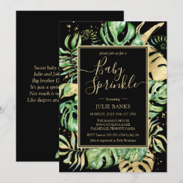 Invitación Elegante Fiesta de Bienvenida de Bebé Tropical sin