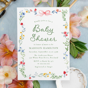 Invitación Elegante Fiesta de Bienvenida de Pradera Florecida