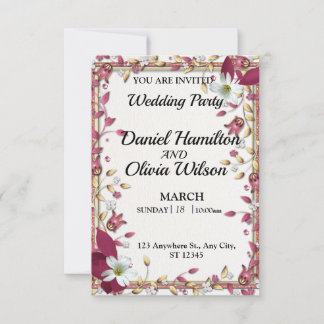 Invitación Elegante fiesta de boda floral