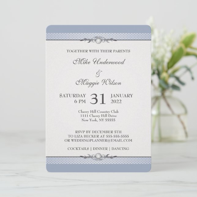 Invitación Elegante fiesta de boda fronteriza (Anverso de pie)