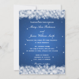 Invitación Elegante Fiesta de boda Sparkle Blue