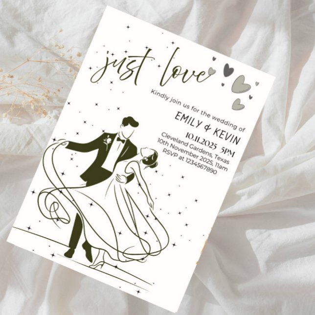 Invitación Elegante fiesta de bodas de "amor justo" (Subido por el creador)