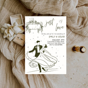 Invitación Elegante fiesta de bodas de "amor justo"