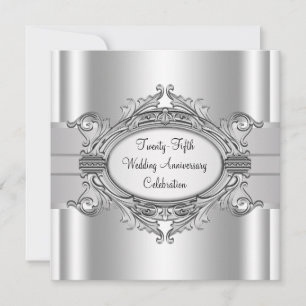 Invitación Elegante Fiesta de Bodas de Plata por el 25 Aniver