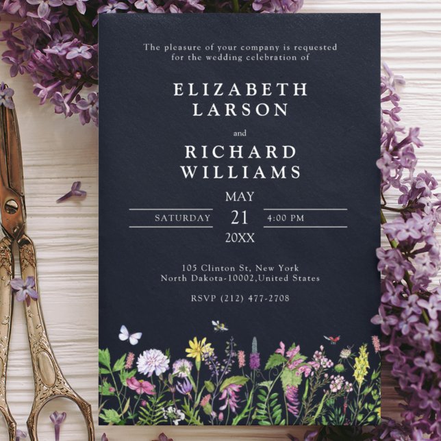 Invitación Elegante fiesta de bodas de verano moderna con flo (Subido por el creador)