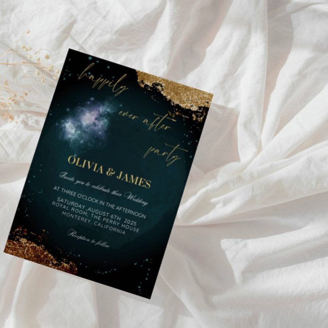 Invitación Elegante fiesta de bodas "Feliz siempre después de (Subido por el creador)