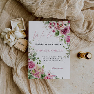 Invitación Elegante fiesta de bodas floral "Lo hacemos"