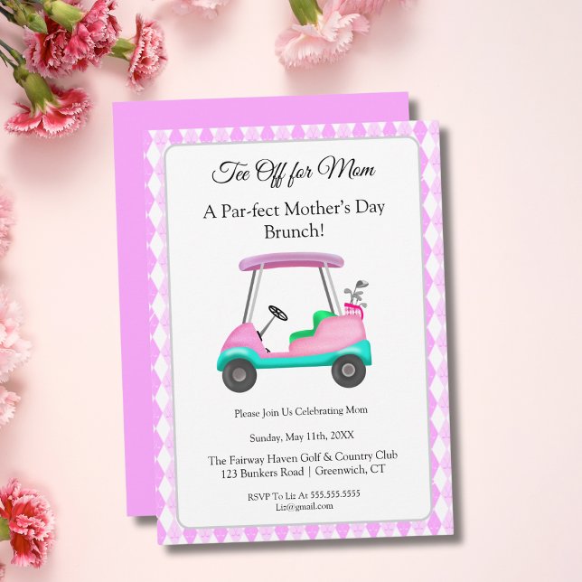 Invitación Elegante fiesta de brunch de golf para el Día de l (Subido por el creador)