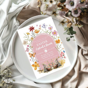 Invitación Elegante Fiesta de Brunch de Pascua y caza de huev