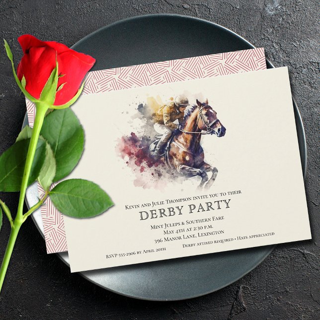 Invitación Elegante Fiesta de caballos de carreras Derby (Subido por el creador)