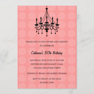 Invitación Elegante fiesta de candelabros - Rosa