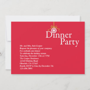 Invitación Elegante fiesta de cena con adorno de vacaciones