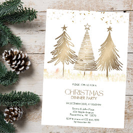 Invitación Elegante Fiesta de Cena de Árboles de Navidad de O