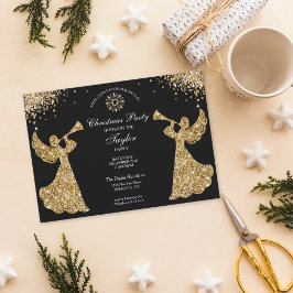 Invitación Elegante Fiesta de Cena de Navidades de Ángel