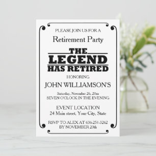 Invitación Elegante fiesta de cóctel de jubilación en blanco 