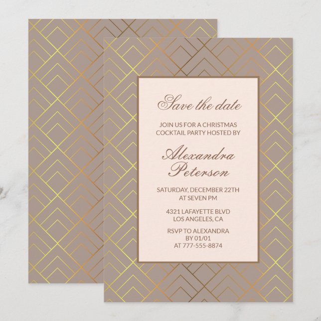 Invitación Elegante fiesta de cóctel de Navidad, guarde la fe (Anverso / Reverso)