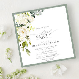 Invitación Elegante Fiesta de cócteles de color verde gris bl