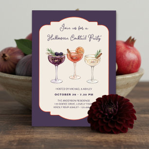Invitación Elegante fiesta de cócteles de Halloween por la no