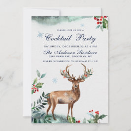 Invitación Elegante Fiesta de cócteles de los Navidades Holly