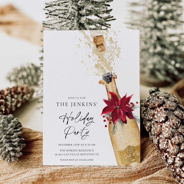 Invitación Elegante Fiesta de cócteles de vacaciones (Elegant Cocktail Holiday Party Invite)