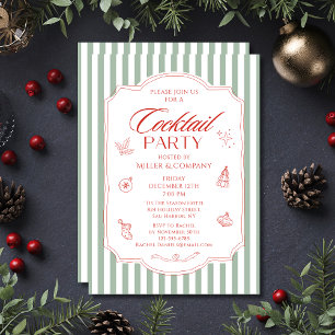 Invitación Elegante Fiesta de cócteles para Navidades corpora