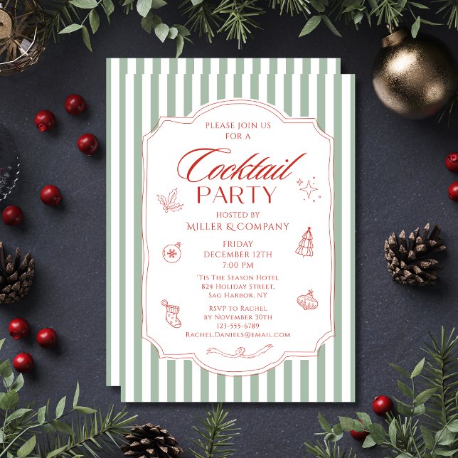 Invitación Elegante Fiesta de cócteles para Navidades corpora (Subido por el creador)