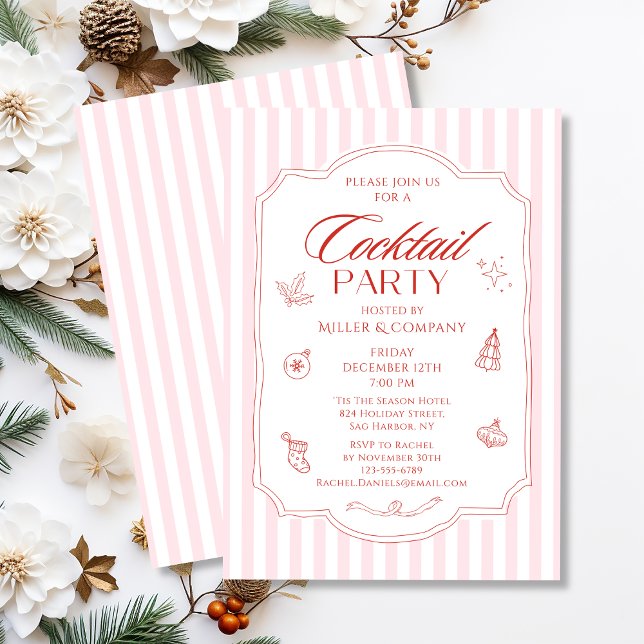Invitación Elegante Fiesta de cócteles para Navidades corpora (Subido por el creador)