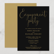 Elegante fiesta de compromiso con guión negro y do