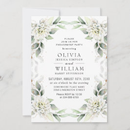 Invitación Elegante fiesta de compromiso con la vegetación az